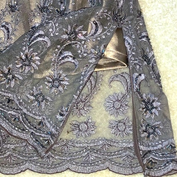 Embroidered Beaded Sheer Top With Attached Camisole Girly Feminine Size 12 - Picture 12 of 16